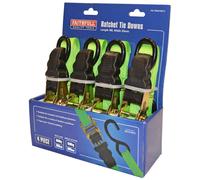 Faithfull FAITDRATSET4 Cricchetto Tie-Downs 5m X 25mm Verde 4 Pezzi