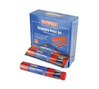 Faithfull Falegnami Matite Rosso (12 X Tubi Di 12 + Affilacoltelli) FAICPDISP