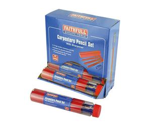 Faithfull Falegnami Matite Rosso (12 X Tubi Di 12 + Temperino) FAICPDISP