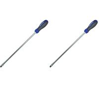 Faithfull Flared Screwdriver, Soft-Grip Handle, Chrome Vanadium Steel Blade with Magnetic Tip - 10mm x 300mm (Confezione da 2)