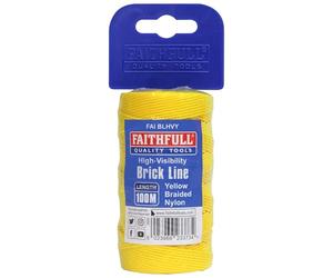 Faithfull - Matassa di filo in nylon intrecciato, 105 m, colore: Giallo