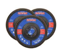 Faithfull Ossido di Alluminio Disco Lamellare 115 x 22mm 40 Sabbia 3 Confezione