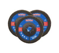Faithfull Ossido di Alluminio Disco Lamellare 125 x 22mm 40 Sabbia 3 Confezione
