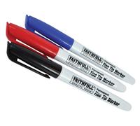 Faithfull - Pennarello con punta in fibra mista (confezione da 3)