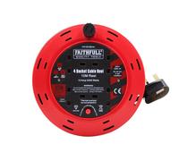 Faithfull Power Plus Avvolgicavo 240V 10A 4 Prese 10m FPPCR10M10A