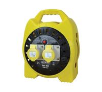 Faithfull Power Plus Rullo Cavo Semi-Chiuso 110V 16A 2-Presa 25M (1.5Mm Cavo)