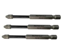 Faithfull Pozidriv Urto Screwdriver Bit PZ2 X 75mm (Confezione 3) FAISBPZ275IM