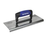 Faithfull Prestige - Cazzuola per bordi curvi, lama in acciaio inox e manico morbido per modellare gradini e limi, 25,4 x 10,2 cm