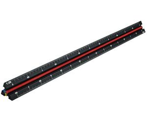 Faithfull - Regola dell'ingegnere Tri-Scale Prestige Alluminio Nero 300mm