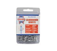 Faithfull Rivetti IN Alluminio 3.2 x 6mm Corto Pre-pack Di 100 FAIAR3S100