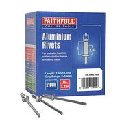 Faithfull - Rivetti lunghi in alluminio, 3 mm, confezione da 1.000