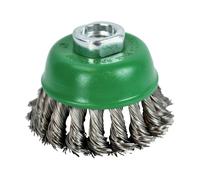 Faithfull Spazzola metallica tazza spirale 65 mm M14x2 inossidabile 0,5mm