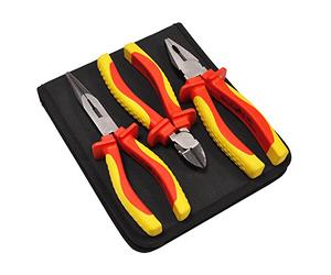 Faithfull Tools, Faiplvdeset VDE, set di pinze con sacchetto trasparente (3 pezzi)