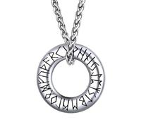 FaithHeart Cerchio Collana Vichinga Anello di Mobius Ciondolo Rune Vichinghe Amuleto del Mito Nordico Collanina Pelle Intrecciata Nodo Celtico Regalo Compleanno per Lui Coppie