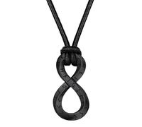 FaithHeart Cerchio Collana Vichinga Anello di Mobius Ciondolo Rune Vichinghe Amuleto del Mito Nordico Collanina Pelle Intrecciata Nodo Celtico Regalo Compleanno per Lui Coppie
