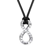 FaithHeart Cerchio Collana Vichinga Anello di Mobius Ciondolo Rune Vichinghe Amuleto del Mito Nordico Collanina Pelle Intrecciata Nodo Celtico Regalo Compleanno per Lui Coppie