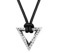 FaithHeart Cerchio Collana Vichinga Anello di Mobius Ciondolo Rune Vichinghe Amuleto del Mito Nordico Collanina Pelle Intrecciata Nodo Celtico Regalo Compleanno per Lui Coppie