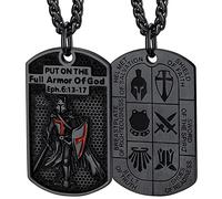 FaithHeart Collana Cavalieri Templari Scudo Trasversale Collana Croce Uomo Rosso Collana con Croce di Gerusalemme Scudo Collana Uomo Acciaio di Alta Qualità