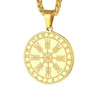 FaithHeart Collana da uomo con talismano vichingo a forma di martello di Thor, stile vintage, con ciondolo a forma di Mjolnir norreno, con robusta catena di grano, gioielli in acciaio inossidabile