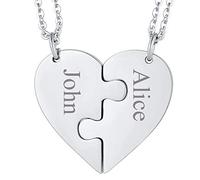 FaithHeart Collana dell'Amicizia 2/3/4/5/6/7/8 Pezzi Ciondoli a Cuore Separabili Nomi Personalizzati del Migliore Amici Catene Regolabili Gioielli Best Friends BFF per il Regalo di Natale Compleanno