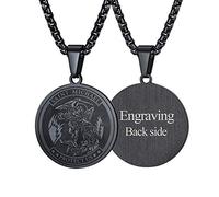 FaithHeart Medaglia Arcangelo Collana San Michele Ciondolo San Michele Guardiano Personalizzabile Acciaio Inossidabile/Oro/Nero con Catena 55+5 cm Gioielli Religiosi per Uomo Donna