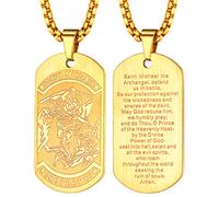 FaithHeart San Michele Santo Medaglia Collana San Micheal in Acciaio Inossidabile/Oro Placcato/Nero con Catena 55+5 cm Gioielli Religiosi Amuleto per Uomo Donna (Confezione Regalo)
