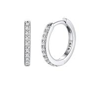 FaithHeart Strass Orecchini Argento S925 10mm Orecchini a Cerchio Oro con Strass Zirconi Orecchini Minimalisti