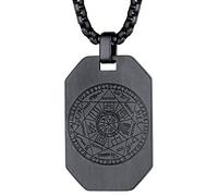 FaithHeart, talismano dei sette arcangeli, collana per poliziotti, amuleto di protezione, protegge chi protegge gli altri e Sigillo dei 7 arcangeli, colore: Targhetta nera per cani., cod. TP12289H-E