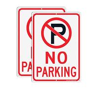 Faittoo Cartello "No Parking", confezione da 2, 35 x 25 cm, in alluminio .040, riflettente, resistente ai raggi UV, impermeabile, resistente alle intemperie e allo sbiadimento, 6 fori predisposti