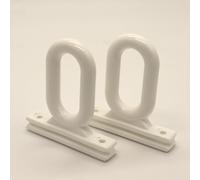 FaiX3.it - Occhioli per tende da sole a caduta, fissaggio su profilo terminale, compatibili con ganci a pavimento/ringhiera, coppia 2 pezzi, bianco, senza viti