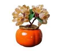 FAJNUZI2024 Bonsai di Cristallo Natural Yellow Amethyst Shaking Money Fortune Tree Attracting Wealth Ornaments Living Room Desk Crystal Decorazione dell'albero di Pietre preziose(Yellow)