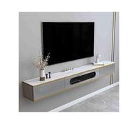 FAJNUZI2024 Console TV sospesa moderna e di lusso con tavolo in imitazione roccia, armadio portaoggetti sospeso a parete da 70,8/78,7" for sotto la TV(Grijs,180x24x20cm)