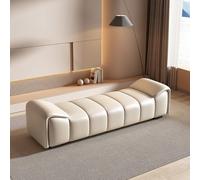 FAJNUZI2024 Fondo Letto Sgabello da comodino in pelle, semplice e moderno, for camera da letto, leggero, di lusso, for guardaroba, panca lunga, scarpiera Panca fondo letto(Cream White,Piccolo)