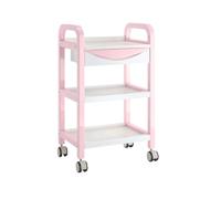 FAJNUZI2024 Isola mobile per cucina Carrelli mobili, Scaffali portaoggetti multilivello da pavimento a, for salone di bellezza, Cucina, Bagno, Piccoli carrelli soggiorno(Pink)