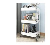 FAJNUZI2024 Isola mobile per cucina Carrello Pieghevole Mobile Da Cucina, Portaoggetti, Pavimento Multistrato, Porta Snack For Soggiorno, For Cestini For Verdure(Bianco)