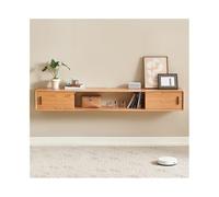 FAJNUZI2024 Mobile porta TV sospeso in rovere, mobile porta TV a parete, centro console multimediale con ante scorrevoli, mensola porta TV sospesa for soggiorno, camera da letto(1300x250x250mm)