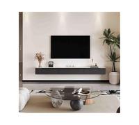 FAJNUZI2024 Mobile TV sospeso, mobile TV moderno montato a parete, console multimediale con ante a ribalta e 2 cassetti, centro di intrattenimento galleggiante in rovere(Dark Gray,240x24x20cm)