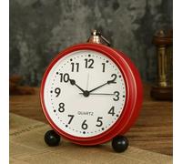 FAJNUZI2024 Orologio da comodino Vintage Ring Alarm Clock | Silent travel, can be suspended(Red)