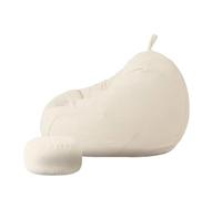 FAJNUZI2024 Piccola poltrona Bean Bag per camera da letto Poltrona a sacco con pouf e divano pigro tasca laterale for il salotto(Bianco,M)