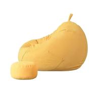 FAJNUZI2024 Piccola poltrona Bean Bag per camera da letto Poltrona a sacco con pouf e divano pigro tasca laterale for il salotto(Yellow,Piccolo)