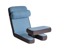 FAJNUZI2024 Piccola poltrona Bean Bag per camera da letto Poltrona da divano pieghevole Tatami pigro con cuscino schienale supporto lombare for balcone(Blue)
