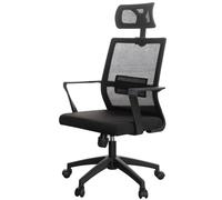 FAJNUZI2024 Sedia da ufficio Sedia ergonomica in rete con schienale alto, supporto lombare e poggiatesta regolabile. Sedie da lavoro girevoli da lavoro con rotelle Sedia Ergonomica(Nero)