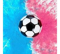 FaJoek Gender Reveal - Palla da calcio con polvere blu o rosa, bomba di fumo, per feste di genere, per bambini o ragazzi
