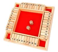 FaJoek Shut the Box 4 Giocatori, Classico Gioco da Tavolo, Chiudi La Scatola Gioco Di Società in Legno, Wooden Board Game, Giochi da Tavolo con 2 Dadi