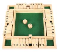 FaJoek Shut the Box 4 Giocatori, Classico Gioco da Tavolo, Chiudi La Scatola Gioco Di Società in Legno, Wooden Board Game, Giochi da Tavolo con 2 Dadi