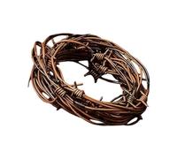 Fake Barbwire Decoration - Realistic Spooky Fence, Haunted House Prop, | Realistic Barbwire Prop - Construction, Twisted Silver Coating, Easy Zip-Tie Mount, Lightweight Fence Accent,