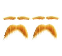 Fake Beard Fake Moustache - Baffi gialli e sopracciglia, autoadesivo, baffi giallo FA-ke, bastone per sopracciglia, divertente costume d'epoca, baffi per feste