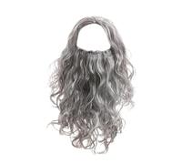 Fake Beard, Stick on Beard, Long Role Play Wigs and Beard, Halloween Wizard Wig and Beard, Gray Wizard Beard and Wig,Wizard Costume Beard and Wig, Stage Show Wizard Beard for Role Play, Stage Show