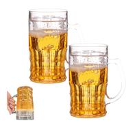 Fake Beer Glasses, Double Fake Beers Mug With Mezzanine, 400ml Double Layer Funny Beer Stein, Realistic Prank Cup for Bars Beverages (No Words,2Pcs)