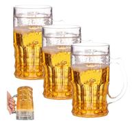 Fake Beer Glasses, Double Fake Beers Mug With Mezzanine, 400ml Double Layer Funny Beer Stein, Realistic Prank Cup for Bars Beverages (No Words,3Pcs)
